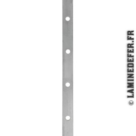 Barre de fer plate 30x8 mm percée 16 trous D12 mm longueur 2 mètres